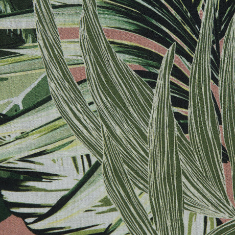Cotton Voile - Pink and Green Palm Leaves - Triumph of Clarity Print - Mood Exclusive Key Largo Collection