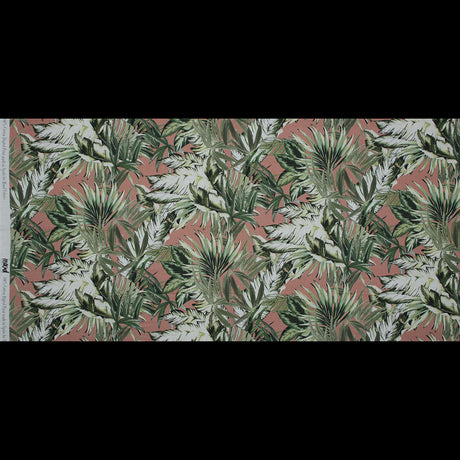 Cotton Voile - Pink and Green Palm Leaves - Triumph of Clarity Print - Mood Exclusive Key Largo Collection