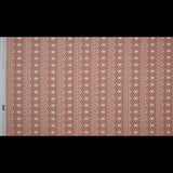 Cotton Voile - Peach and Red Geometric Stripes - Wisdom of Empathy Print - Mood Exclusive Key Largo Collection