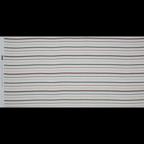 Cotton Voile - Red, Green and White Stripes - Purity of Growth Print - Mood Exclusive Key Largo Collection