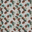 Cotton Voile - Red and Aqua Jacobean Floral - Sophistication of Change Print - Mood Exclusive Key Largo Collection