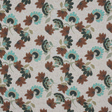 Cotton Voile - Red and Aqua Jacobean Floral - Sophistication of Change Print - Mood Exclusive Key Largo Collection