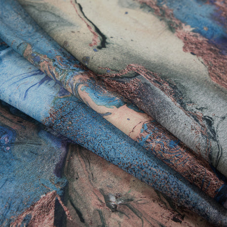 Cotton Voile - Blue Abstract - Balance of Peace Print - Mood Exclusive Key Largo Collection