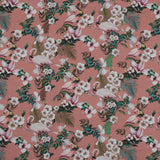 Cotton Voile - Salmon Flamingos and Leaves - Balance of Unity Print - Mood Exclusive Key Largo Collection