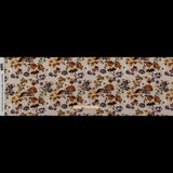 Stretch Polyester Crepe - Cream and Rust Floral - August Rush Print - Mood Exclusive Harvest Collection