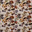 Stretch Polyester Crepe - Cream and Rust Floral - August Rush Print - Mood Exclusive Harvest Collection