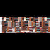 Stretch Cotton Sateen - Blue and Brown Geometric - Kernel of Truth Print - Mood Exclusive Harvest Collection