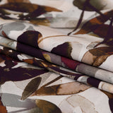 Stretch Cotton Sateen - Burgundy and White Floral - A Drop of Golden Sun Print - Mood Exclusive Harvest Collection