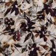 Stretch Cotton Sateen - Burgundy and White Floral - A Drop of Golden Sun Print - Mood Exclusive Harvest Collection