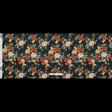 Stretch Cotton Sateen - Black and Red Floral - Garden of Eden Print - Mood Exclusive Harvest Collection