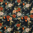 Stretch Cotton Sateen - Black and Red Floral - Garden of Eden Print - Mood Exclusive Harvest Collection