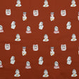 Stretch Cotton Sateen - Rust Faces - Run the World Print - Mood Exclusive Harvest Collection