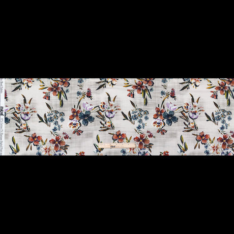 Stretch Cotton Sateen - Off-White FLoral - New Americana Print - Mood Exclusive Harvest Collection