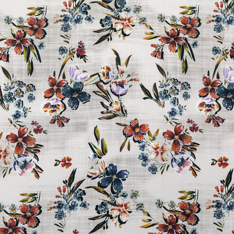 Stretch Cotton Sateen - Off-White FLoral - New Americana Print - Mood Exclusive Harvest Collection