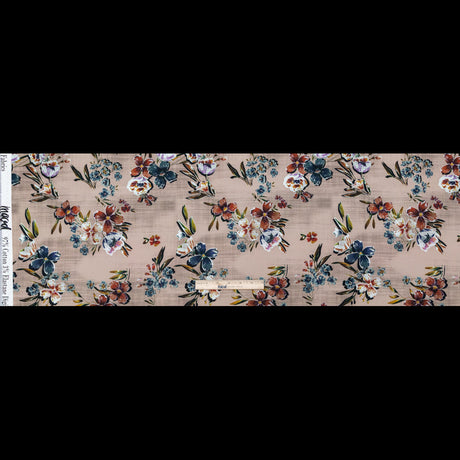 Stretch Cotton Sateen - Beige Floral - New Americana Print - Mood Exclusive Harvest Collection