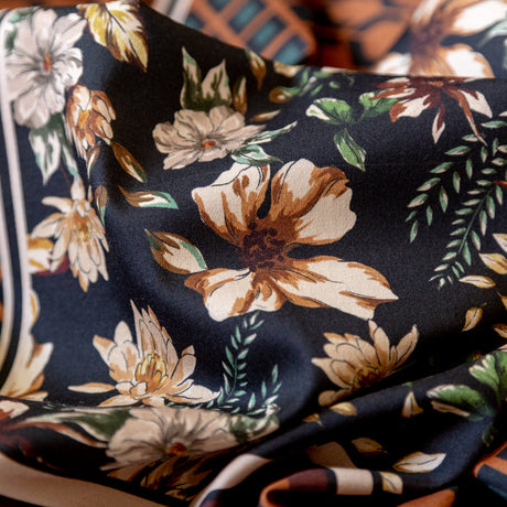 Stretch Cotton Sateen - Lattice Checks and Florals - Cidermaker's Window Print - Mood Exclusive Harvest Collection