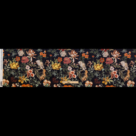 Stretch Cotton Sateen - Black Floral - Garden of Earthly Delights Print - Mood Exclusive Harvest Collection