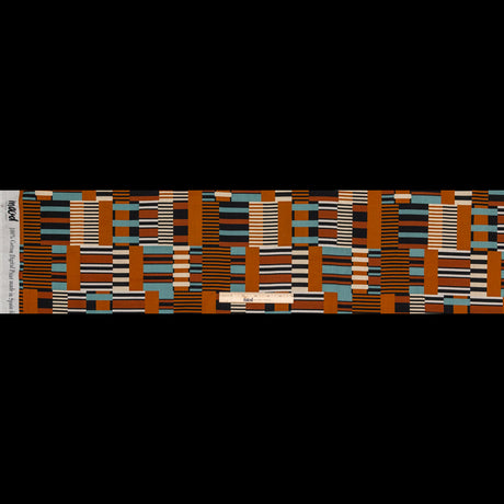 Cotton Voile - Blue and Brown Geometric - Kernel of Truth Print - Mood Exclusive Harvest Collection