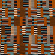 Cotton Voile - Blue and Brown Geometric - Kernel of Truth Print - Mood Exclusive Harvest Collection