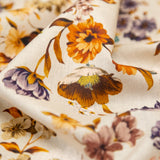 Cotton Voile - Cream and Rust Floral - August Rush Print - Mood Exclusive Harvest Collection