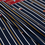 Stretch Polyester Crepe Panel - Nautical Treasures and Stripes - Sailboat Treasures Print - Mood Exclusive St. Tropez Collection
