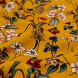 Stretch Polyester Crepe - Yellow Floral - Mediterranean Dreams Print - Mood Exclusive St. Tropez Collection