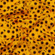 Stretch Cotton Sateen - Yellow and Brown Floral - Population Sunflowers Print - Mood Exclusive St. Tropez Collection
