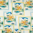 Stretch Cotton Sateen - Blue and Yellow Waterscapes - Palace Regattas Print - Mood Exclusive St. Tropez Collection
