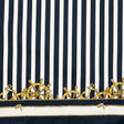 Stretch Cotton Sateen Panel - Ship Wheels and Stripes - Maritime Adornments Print - Mood Exclusive St. Tropez Collection