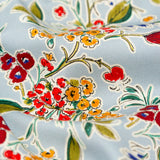 Stretch Cotton Sateen - Light Blue and Red Floral - Poppy Rivieras Print - Mood Exclusive St. Tropez Collection