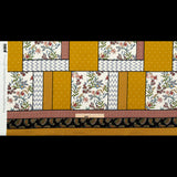 Stretch Cotton Sateen - Yellow and Red Floral Patchwork - Paisley Patches Print - Mood Exclusive St. Tropez Collection