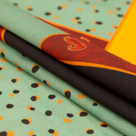Cotton Voile - Mint, Yellow and Red Geometric - Geometric Playdates Print - Mood Exclusive St. Tropez Collection