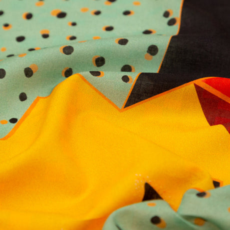 Cotton Voile - Mint, Yellow and Red Geometric - Geometric Playdates Print - Mood Exclusive St. Tropez Collection