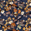 Cotton Voile - Navy and Orange Floral - Floral Dreams Print - Mood Exclusive St. Tropez Collection