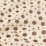 Cotton Voile - White and Brown Medallions - Gemstone Carnations Print - Mood Exclusive St. Tropez Collection