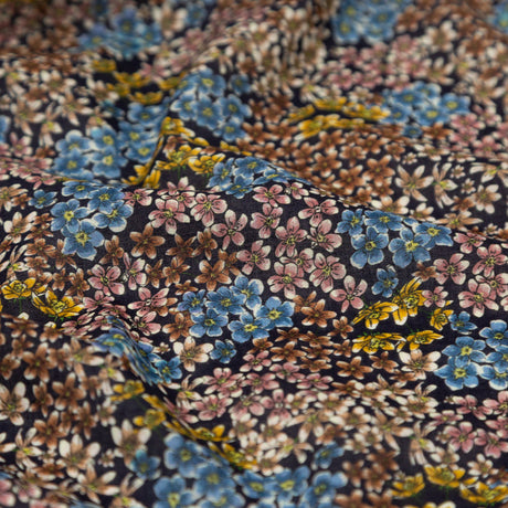 Cotton Voile - Indigo Floral - Floral Symphonies Print - Mood Exclusive St. Tropez Collection