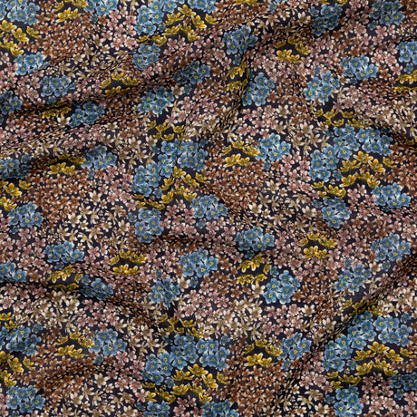 Cotton Voile - Indigo Floral - Floral Symphonies Print - Mood Exclusive St. Tropez Collection