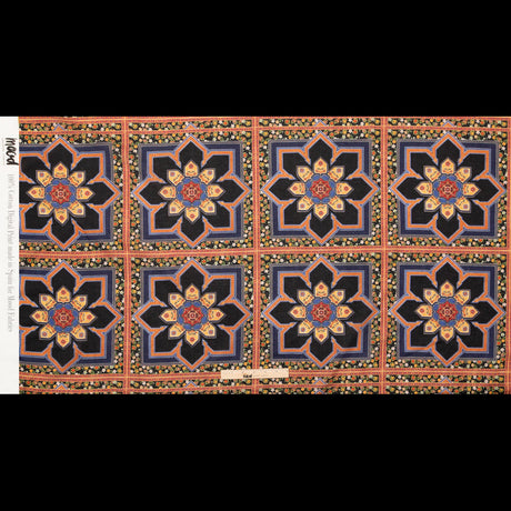 Cotton Voile - Floral Tiles - Mosaic Views Print - Mood Exclusive St. Tropez Collection