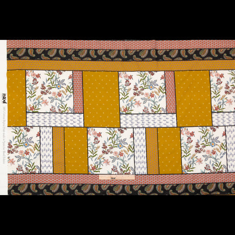 Cotton Voile - Yellow and Red Floral Patchwork - Paisley Patches Print - Mood Exclusive St. Tropez Collection