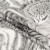 Cotton Voile - Black and White Sunflowers - Mood Exclusive Floral Hideaways Print