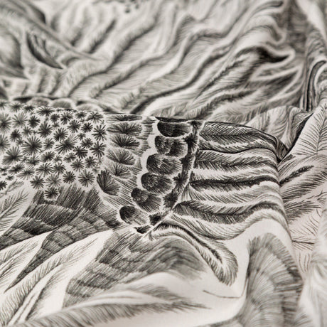 Cotton Voile - Black and White Sunflowers - Mood Exclusive Floral Hideaways Print