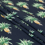 Cotton Voile - Navy Blue Pineapples - Intaglio Pines Print - Mood Exclusive St. Tropez Collection