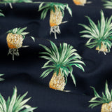 Cotton Voile - Navy Blue Pineapples - Intaglio Pines Print - Mood Exclusive St. Tropez Collection