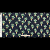 Cotton Voile - Navy Blue Pineapples - Intaglio Pines Print - Mood Exclusive St. Tropez Collection