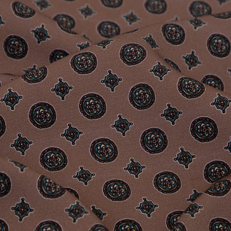 Stretch Polyester Crepe - Rose Taupe Medallions - Peaceful Ease Print - Mood Exclusive Kenko Collection