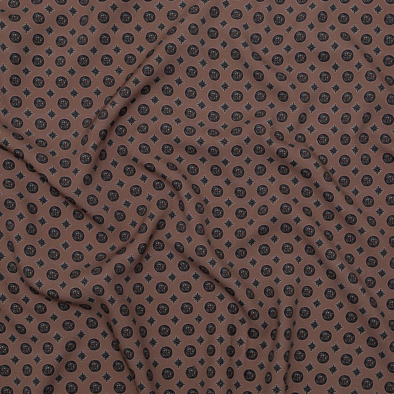 Stretch Polyester Crepe - Rose Taupe Medallions - Peaceful Ease Print - Mood Exclusive Kenko Collection