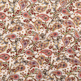 Stretch Polyester Crepe - White Paisleys - Thought Impressions Print - Mood Exclusive Kenko Collection