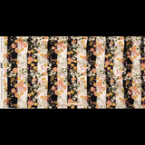 Stretch Polyester Crepe - Black and White Floral Stripes - Better in the Night Print - Mood Exclusive Kenko Collection