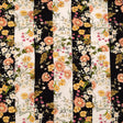 Stretch Polyester Crepe - Black and White Floral Stripes - Better in the Night Print - Mood Exclusive Kenko Collection