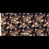 Stretch Polyester Crepe - Black Floral - Blossoms of the Heart Print - Mood Exclusive Kenko Collection